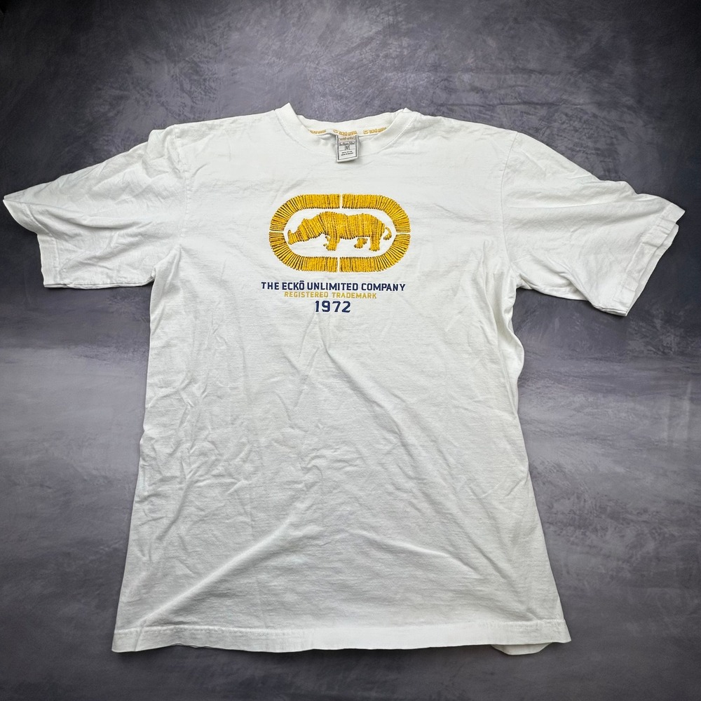 Vintage Ecko Unltd Rhino Graphic T-Shirt White Y2K Streetwear Mens Medium - Picture 3 of 6